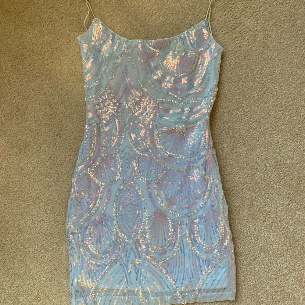 Windsor light-blue iridescent homecoming dress